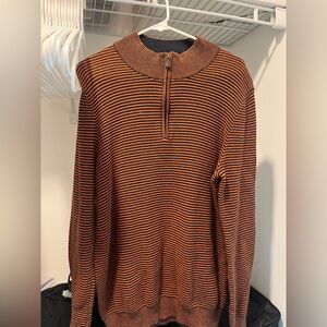 Jos. A. Bank Brown and Orange Zip Up Sweater